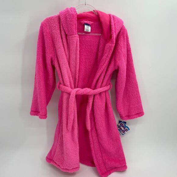 New SLEEP ON IT Sloth Hot Pink Fuzzy Hooded Robe Youth Large (14/16) - Picture 1 of 4